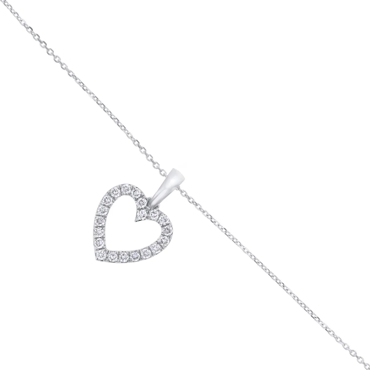 Everyday Diamonds 0.25ct Lab-Grown Diamond Open Heart Necklace | 9K White Gold - Image 3
