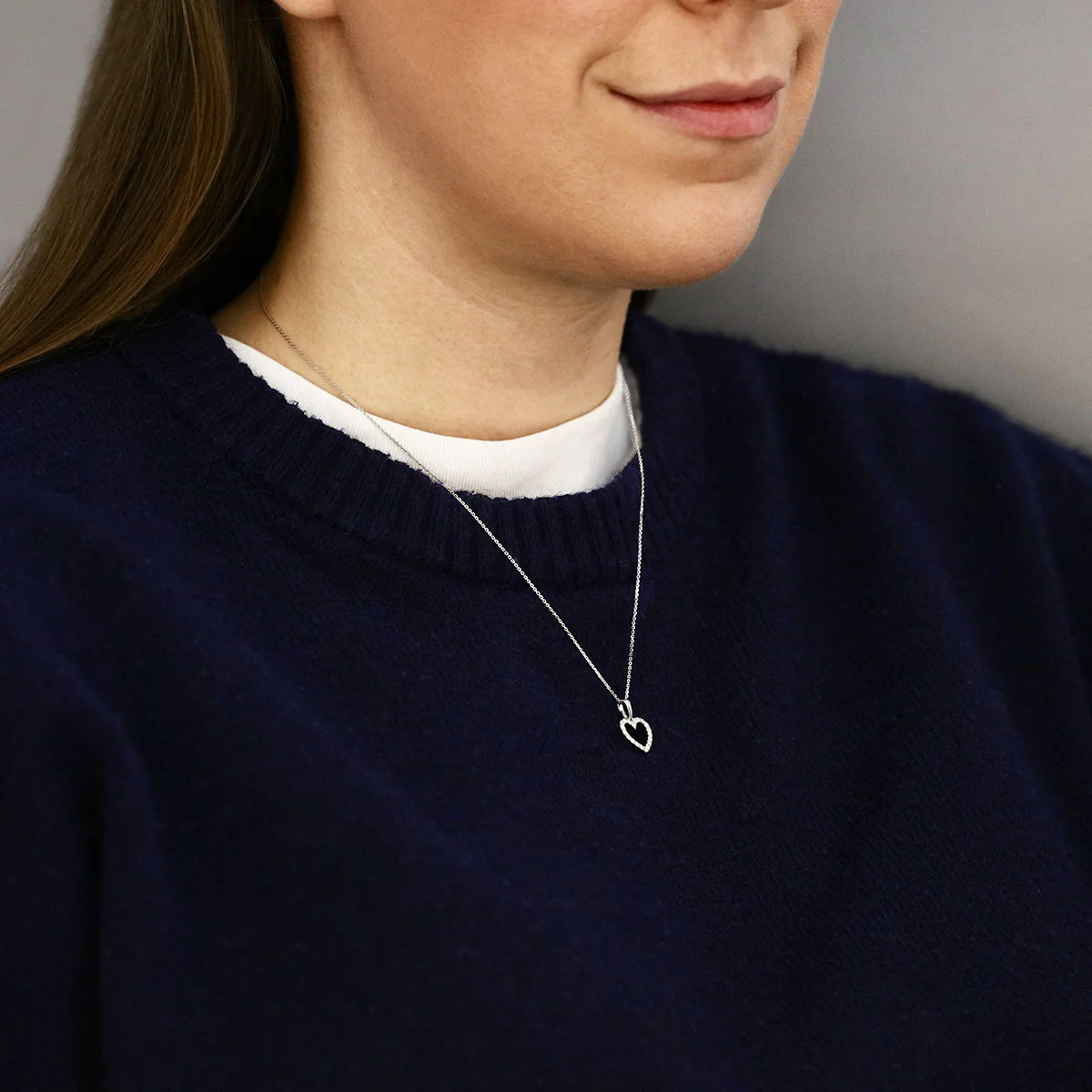 Everyday Diamonds 0.25ct Lab-Grown Diamond Open Heart Necklace | 9K White Gold - Image 4