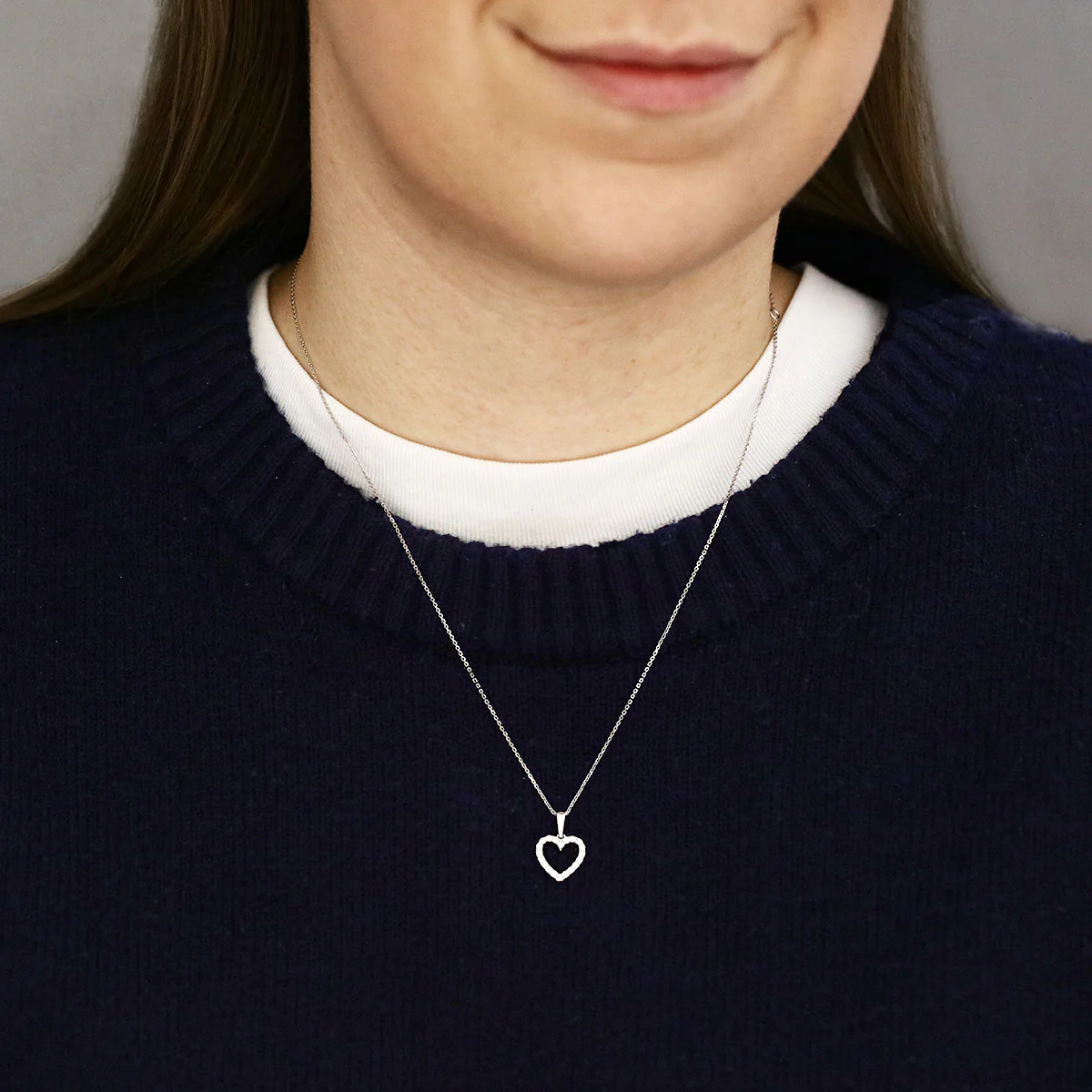 Everyday Diamonds 0.25ct Lab-Grown Diamond Open Heart Necklace | 9K White Gold - Image 5