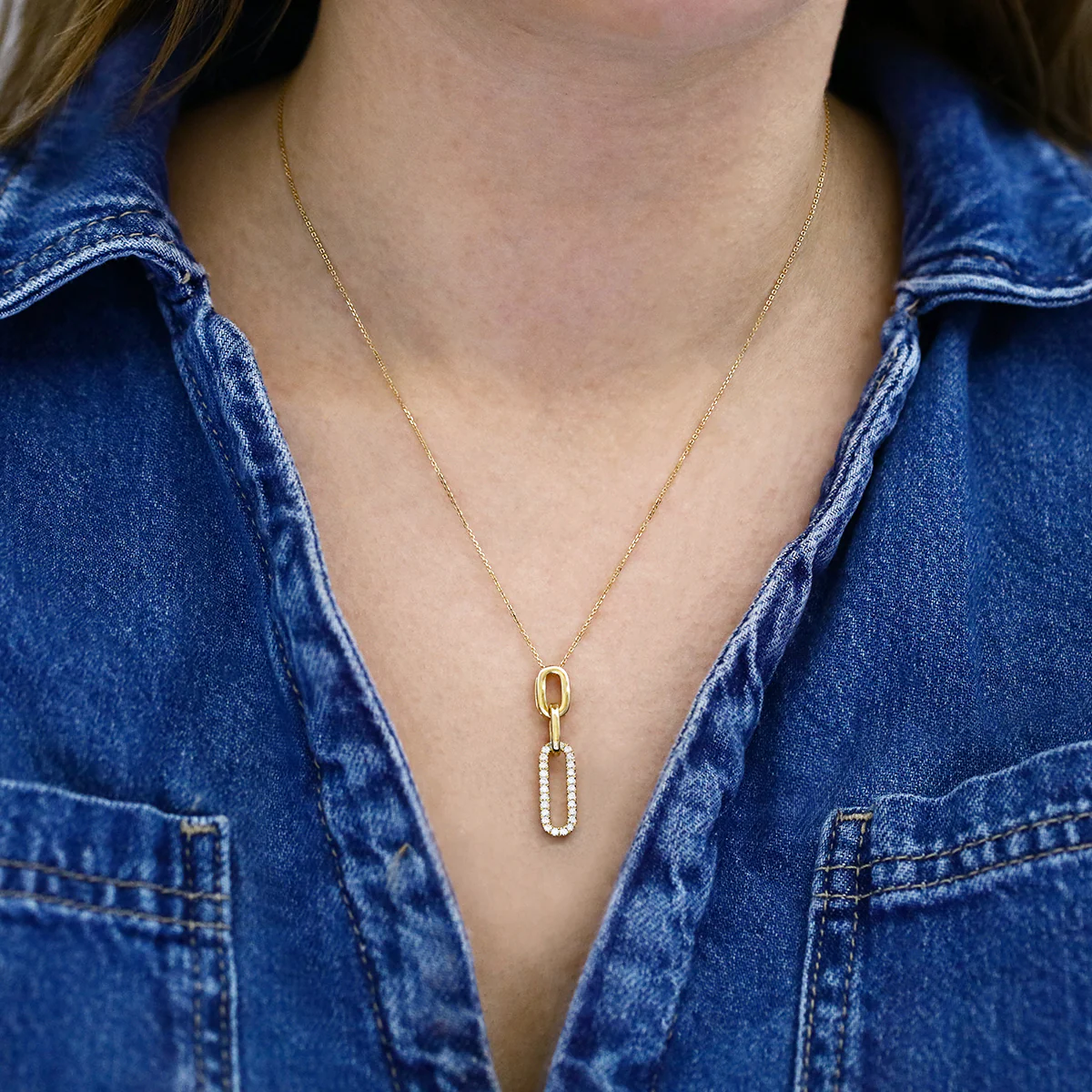 Everyday Diamonds 0.32ct Lab Grown Chain Link Pendant | 9K Yellow Gold - Image 4