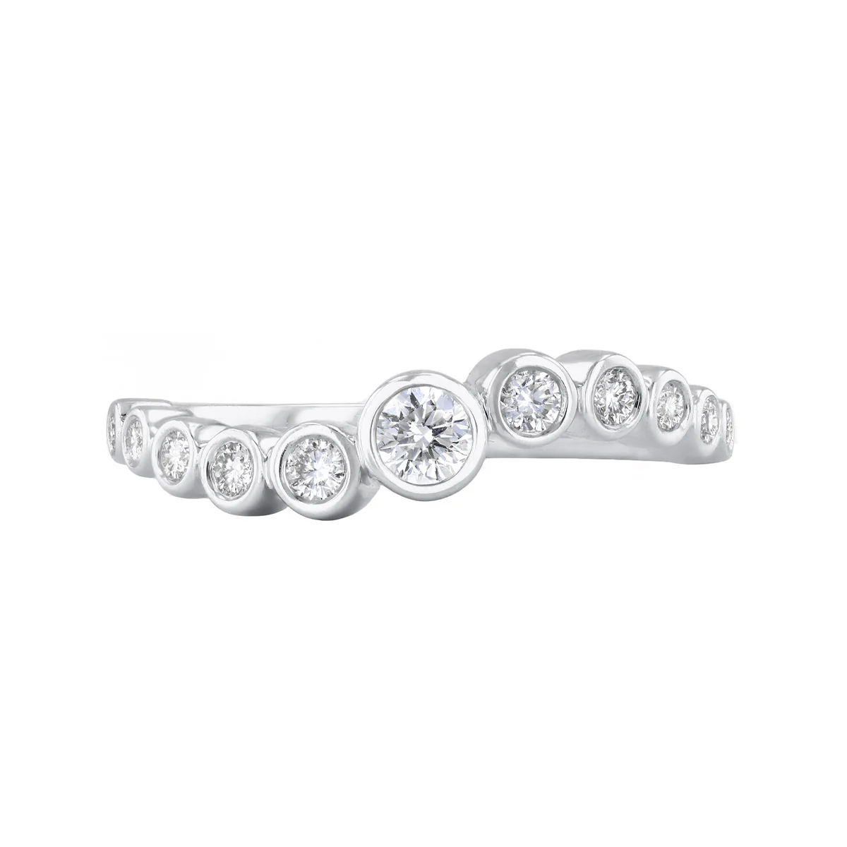 Everyday Diamonds 0.39ct Lab Grown Diamond Bezel Set Wave Ring | 9K White Gold - Image 2
