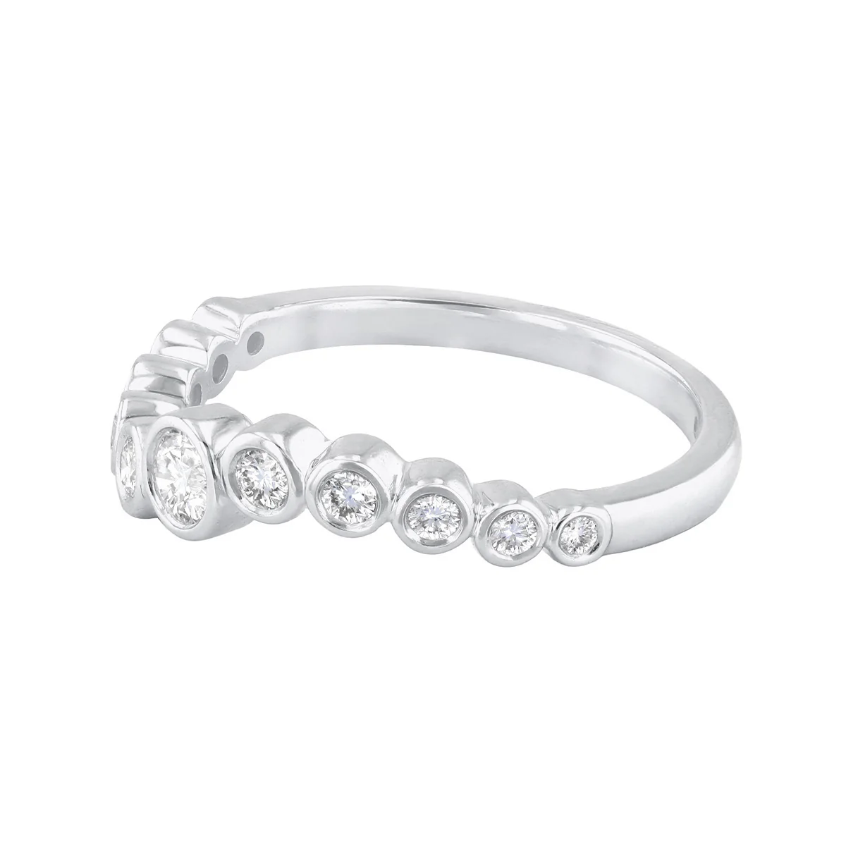 Everyday Diamonds 0.39ct Lab Grown Diamond Bezel Set Wave Ring | 9K White Gold - Image 3