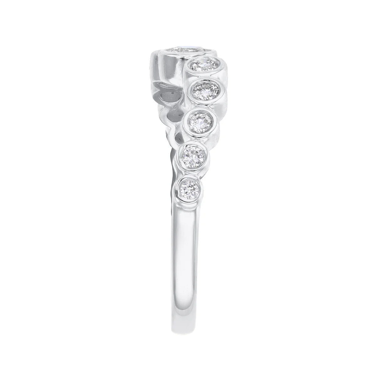 Everyday Diamonds 0.39ct Lab Grown Diamond Bezel Set Wave Ring | 9K White Gold - Image 4