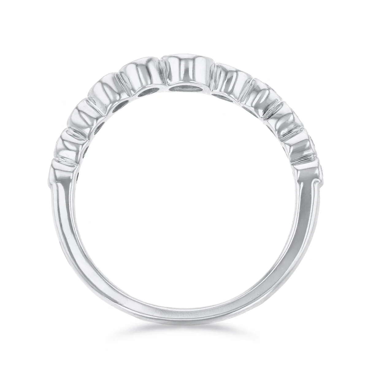 Everyday Diamonds 0.39ct Lab Grown Diamond Bezel Set Wave Ring | 9K White Gold - Image 5