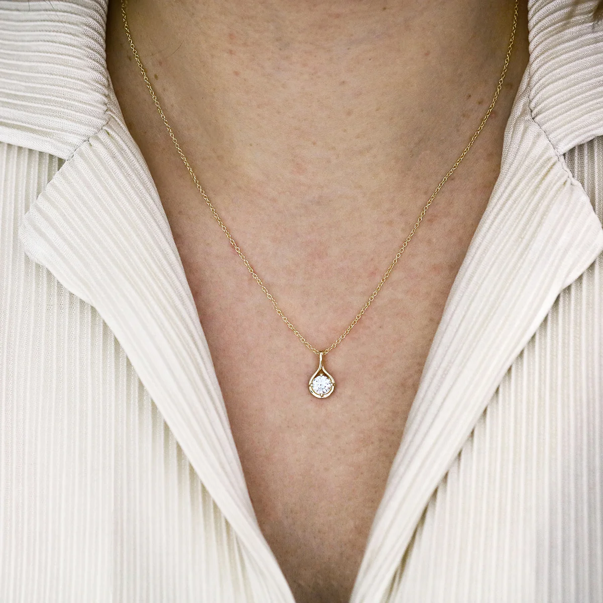 Everyday Diamonds 0.50ct Brilliant Cut Lab Grown Diamond Teardrop Pendant | 9K Yellow Gold - Image 5
