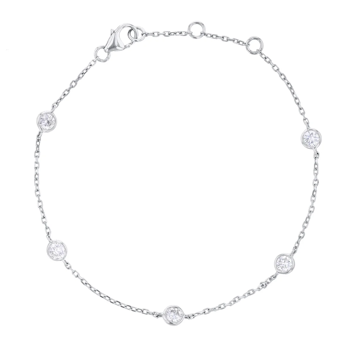 Everyday Diamonds Brilliant Cut Lab Grown Diamond Station Bracelet | 9K White Gold