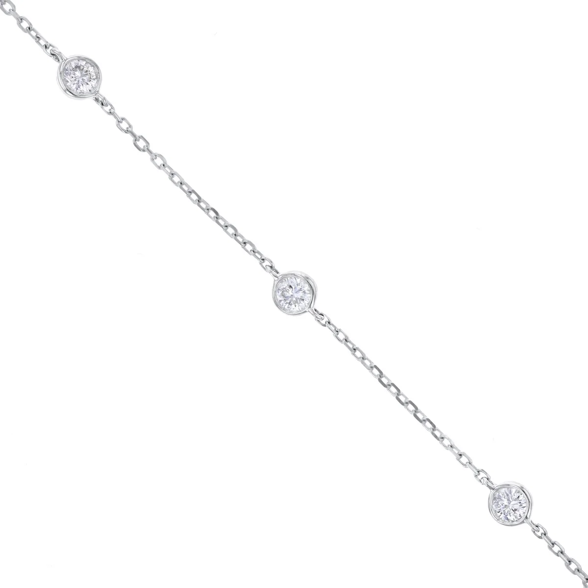 Everyday Diamonds Brilliant Cut Lab Grown Diamond Station Bracelet | 9K White Gold - Image 2