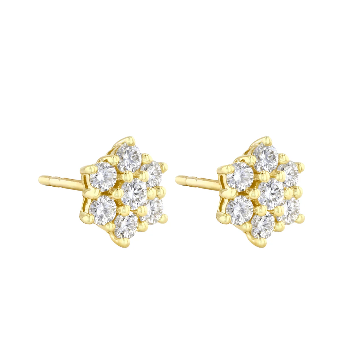 Everyday Diamonds 0.88ct Lab Grown Diamond Flower Cluster Earrings | 9K Yellow Gold - Image 3