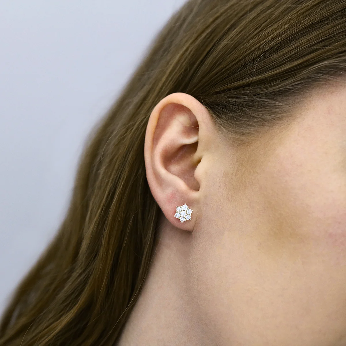 Everyday Diamonds 0.88ct Lab Grown Diamond Flower Cluster Earrings | 9K Yellow Gold - Image 5