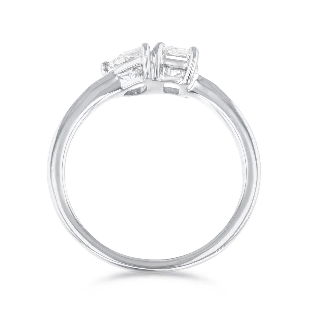 Everyday Diamonds 0.97ct Lab-Grown Emerald and Pear Cut Diamond Toi Et Moi Ring | 9K White Gold - Image 5