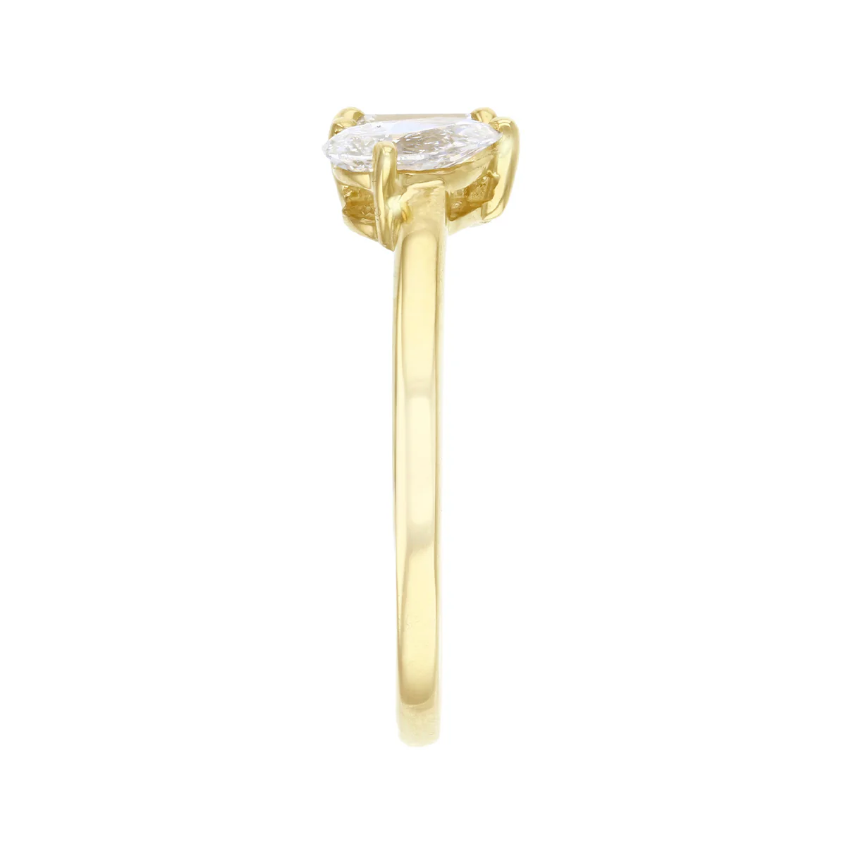 Everyday Diamonds 0.97ct Lab-Grown Emerald and Pear Cut Diamond Toi Et Moi Ring | 9K Yellow Gold - Image 4