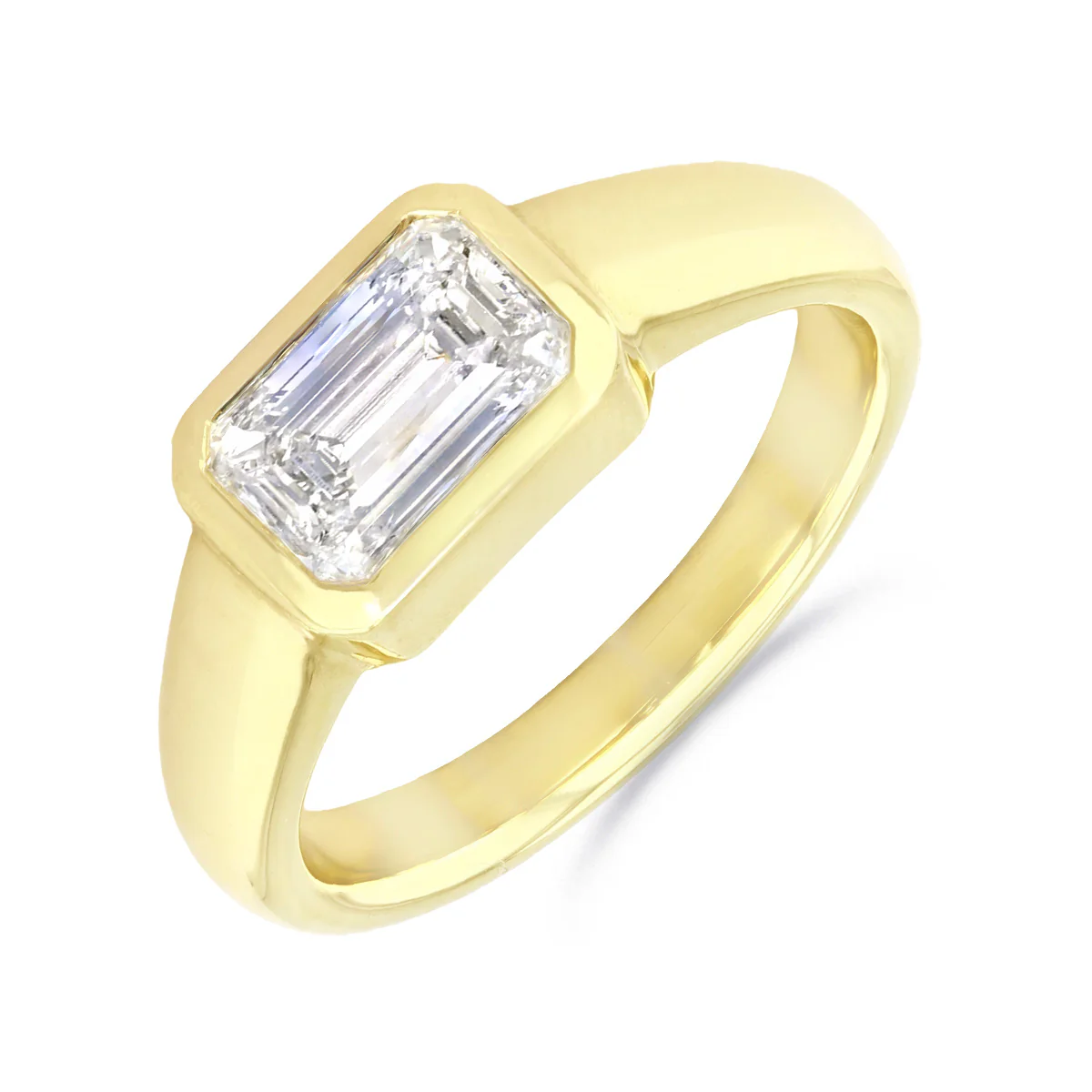 Everyday Diamonds 1.00ct Emerald Cut Lab-Grown Diamond Ring | 9K Yellow Gold