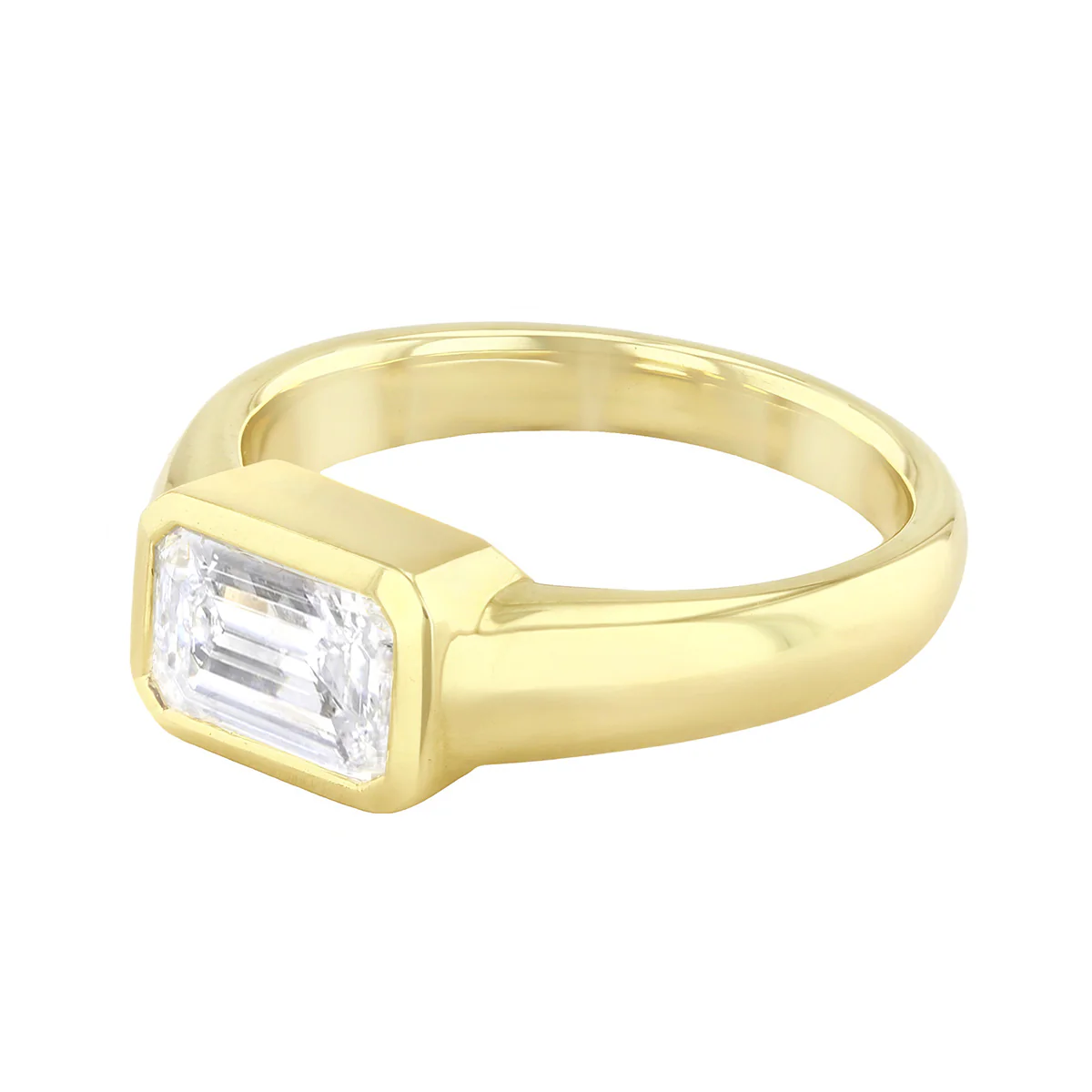 Everyday Diamonds 1.00ct Emerald Cut Lab-Grown Diamond Ring | 9K Yellow Gold - Image 3