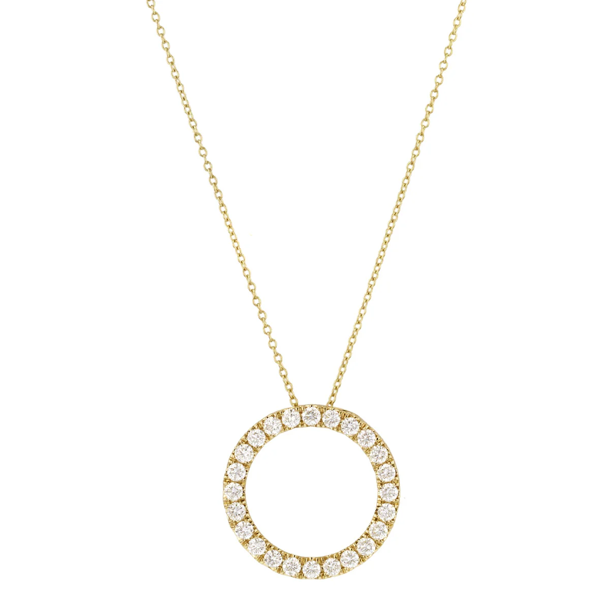 Everyday Diamonds 1.00ct Lab Grown Diamond Open Circle Pendant | 9K Yellow Gold