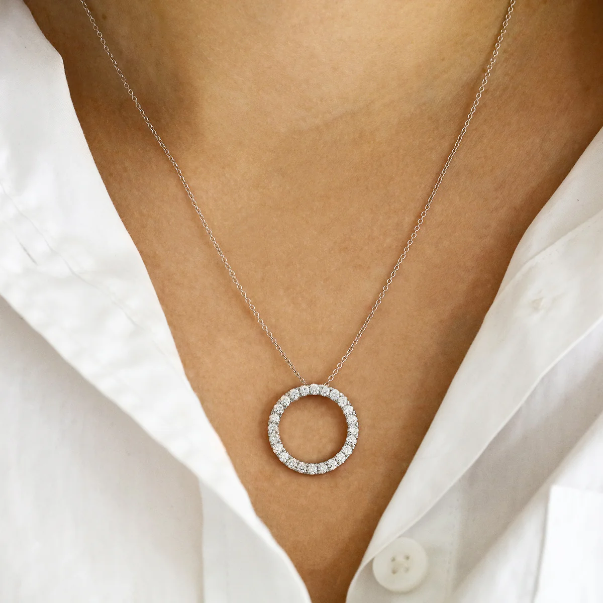 Everyday Diamonds 1.00ct Lab Grown Open Circle Pendant | 9K White Gold - Image 4