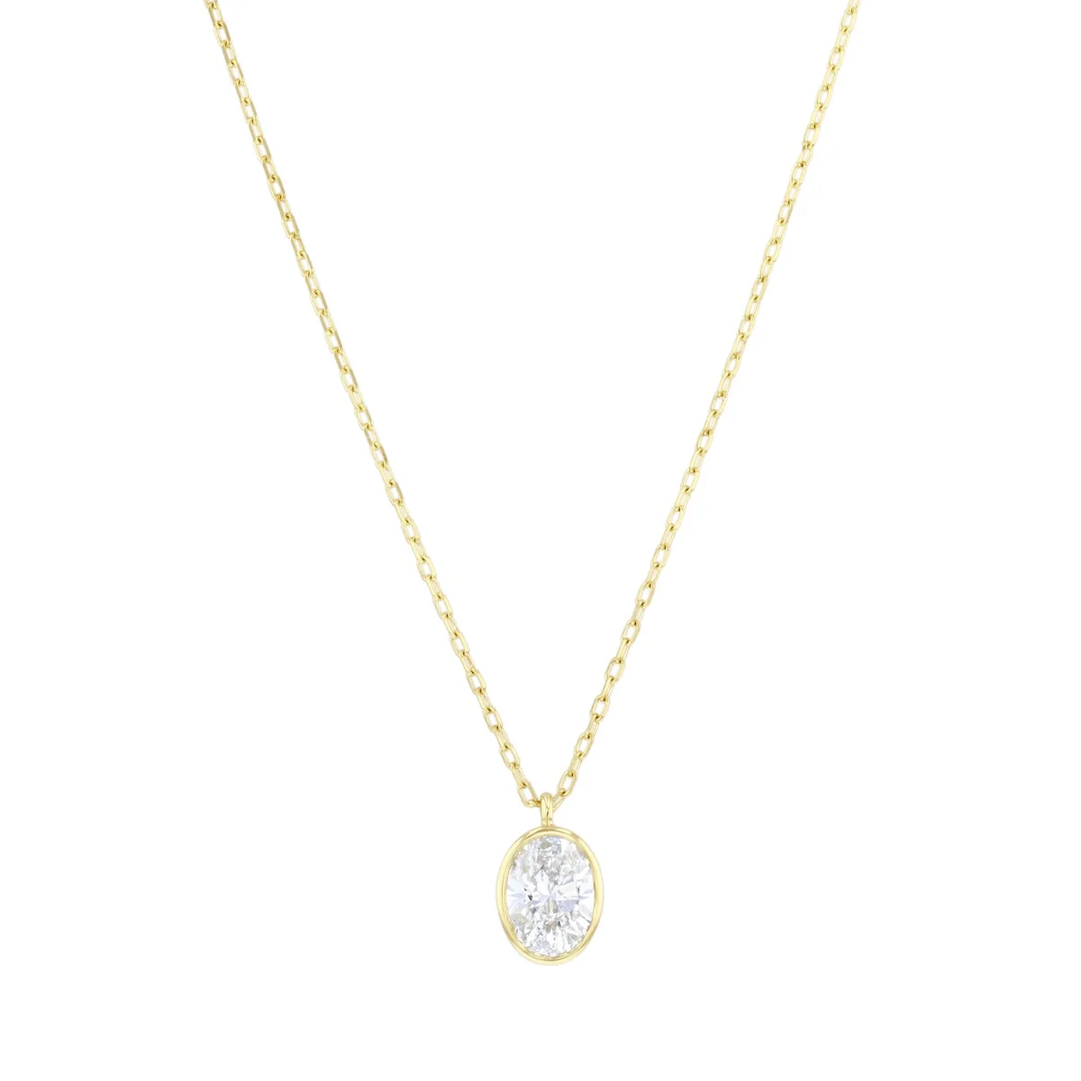 Everyday Diamonds 1.02ct Lab Grown Diamond Bezel Set Necklace | 9K Yellow Gold