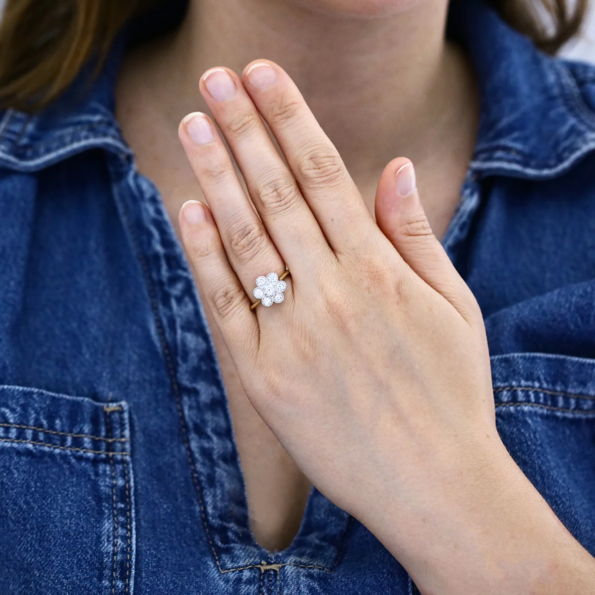 Everyday Diamonds 1.03ct Round Brilliant Cut Lab Grown Diamond Cluster Ring | 9K Yellow Gold - Image 6