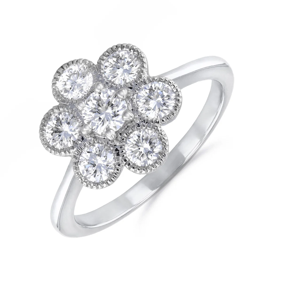 Everyday Diamonds 1.03ct Round Brilliant Lab Grown Diamond Cluster Ring | 9K White Gold