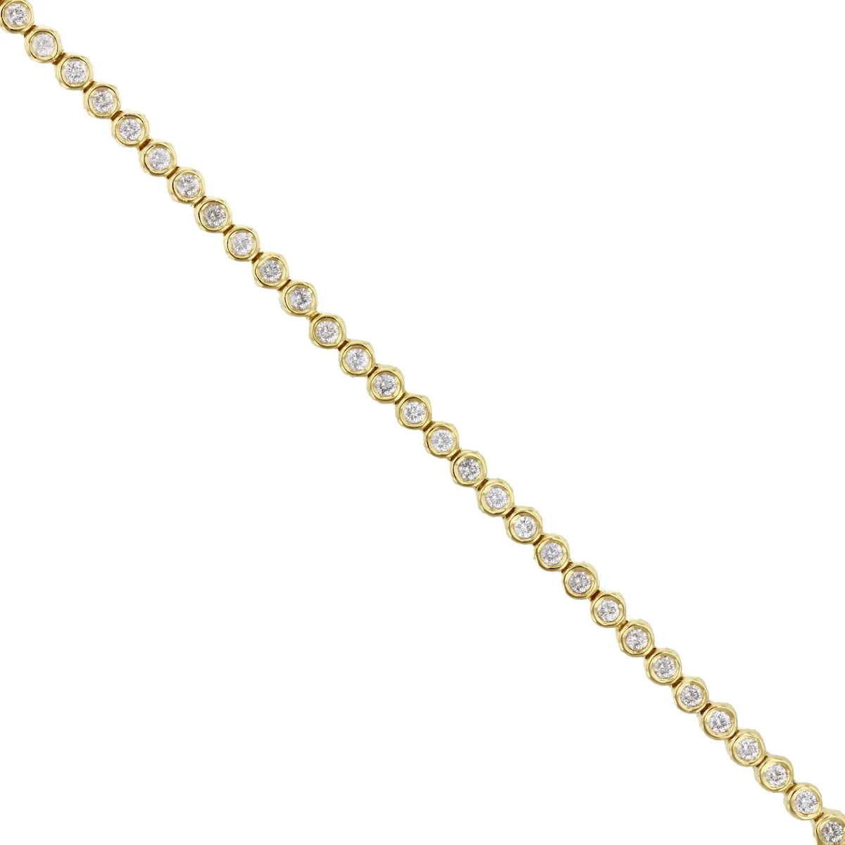 Everyday Diamonds 1.10ct Round Brilliant Natural Diamond Bezel Set Tennis Bracelet | 9K Yellow Gold - Image 2