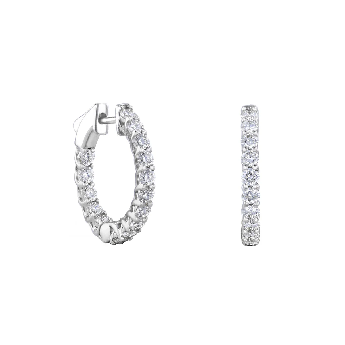 Everyday Diamonds 1.21ct  Round Brilliant Cut Lab Grown Diamond Hoops | 9K White Gold