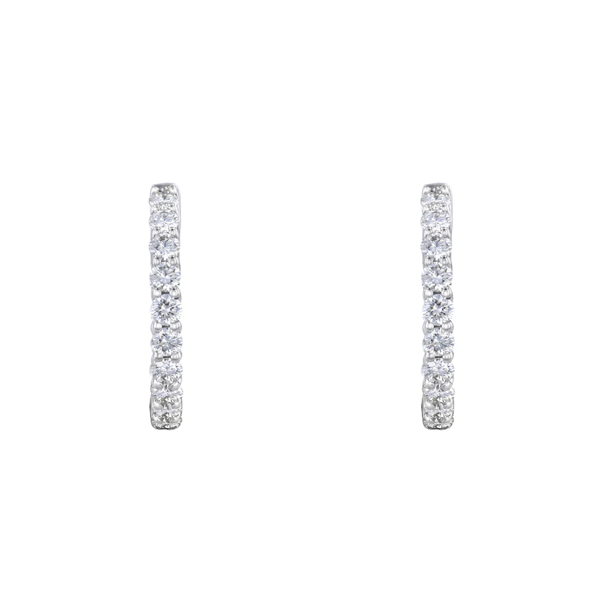 Everyday Diamonds 1.21ct  Round Brilliant Cut Lab Grown Diamond Hoops | 9K White Gold - Image 2