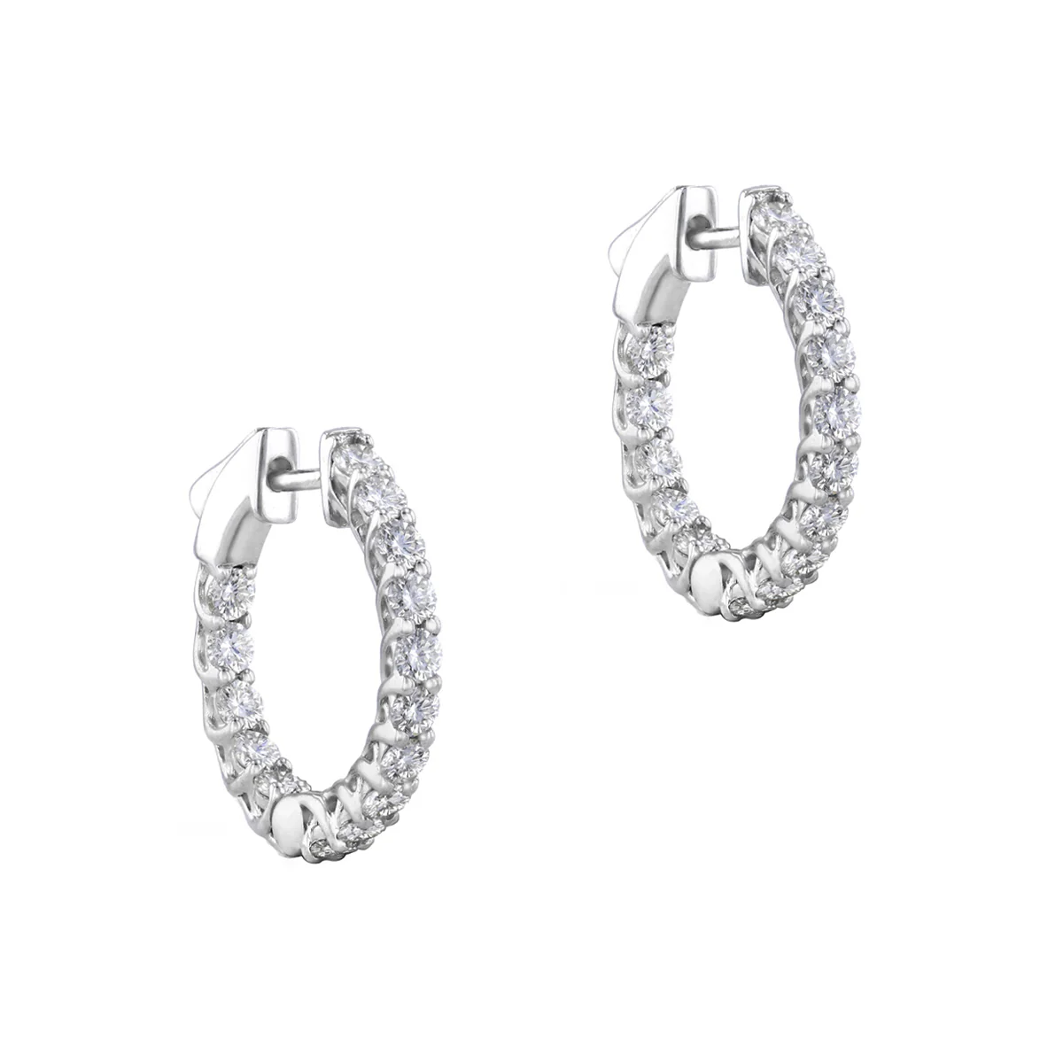 Everyday Diamonds 1.21ct  Round Brilliant Cut Lab Grown Diamond Hoops | 9K White Gold - Image 3