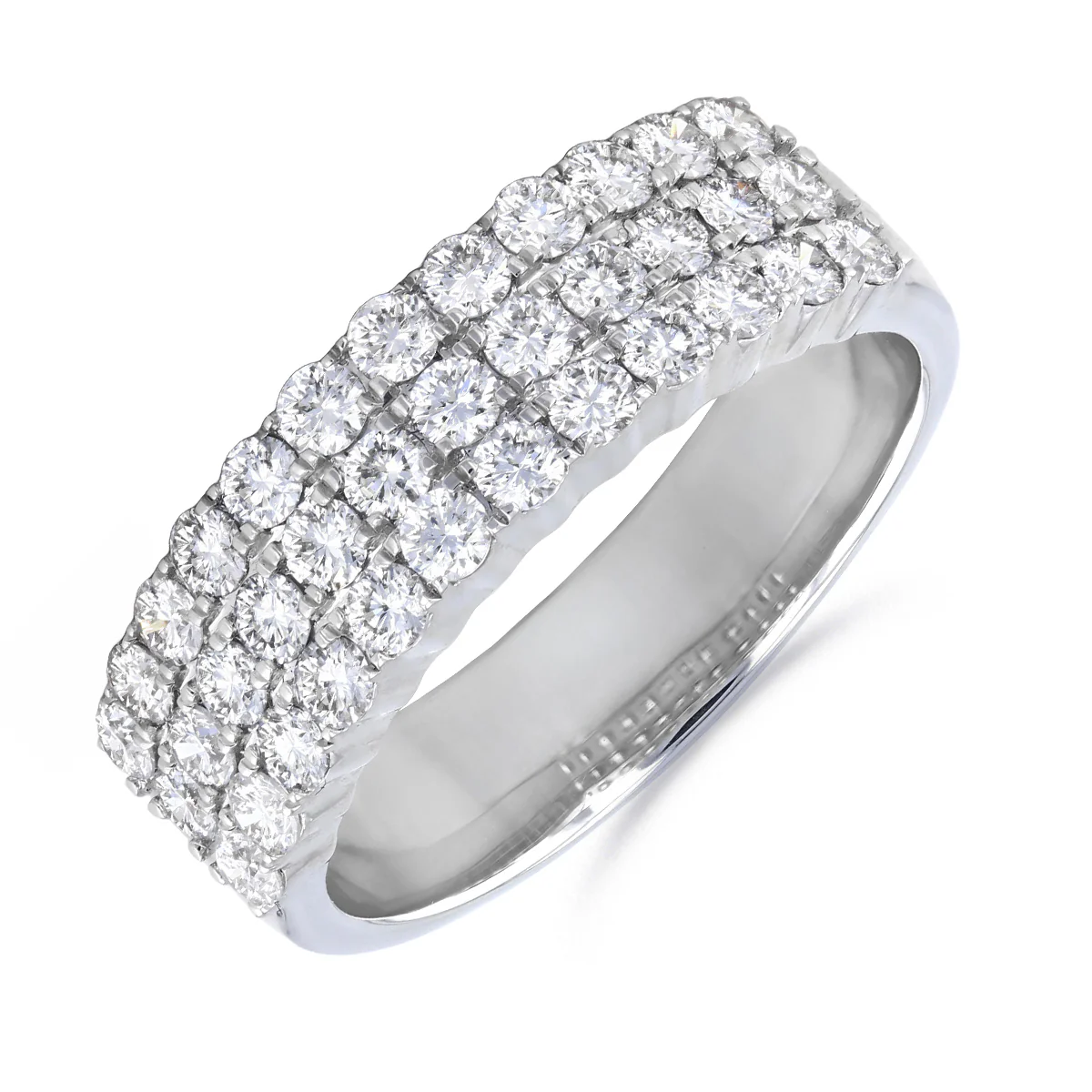 Everyday Diamonds 1.24ct Brilliant Cut Lab Grown Triple Row Ring | 9K White Gold