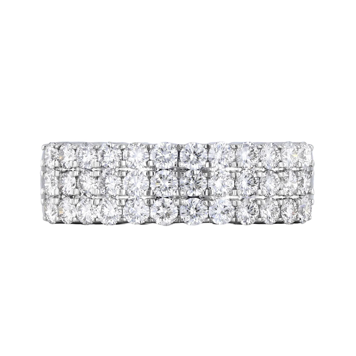 Everyday Diamonds 1.24ct Brilliant Cut Lab Grown Triple Row Ring | 9K White Gold - Image 2