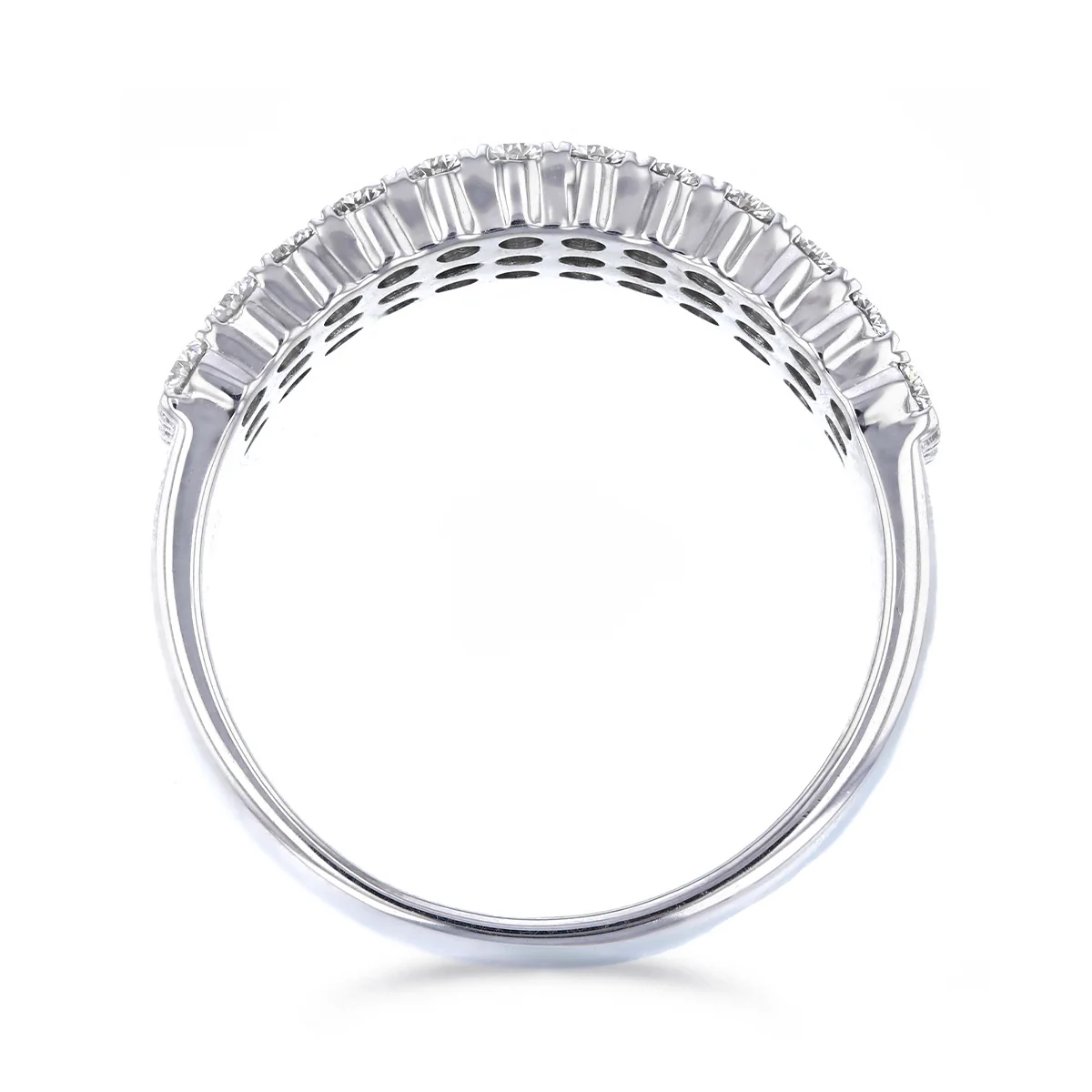 Everyday Diamonds 1.24ct Brilliant Cut Lab Grown Triple Row Ring | 9K White Gold - Image 5