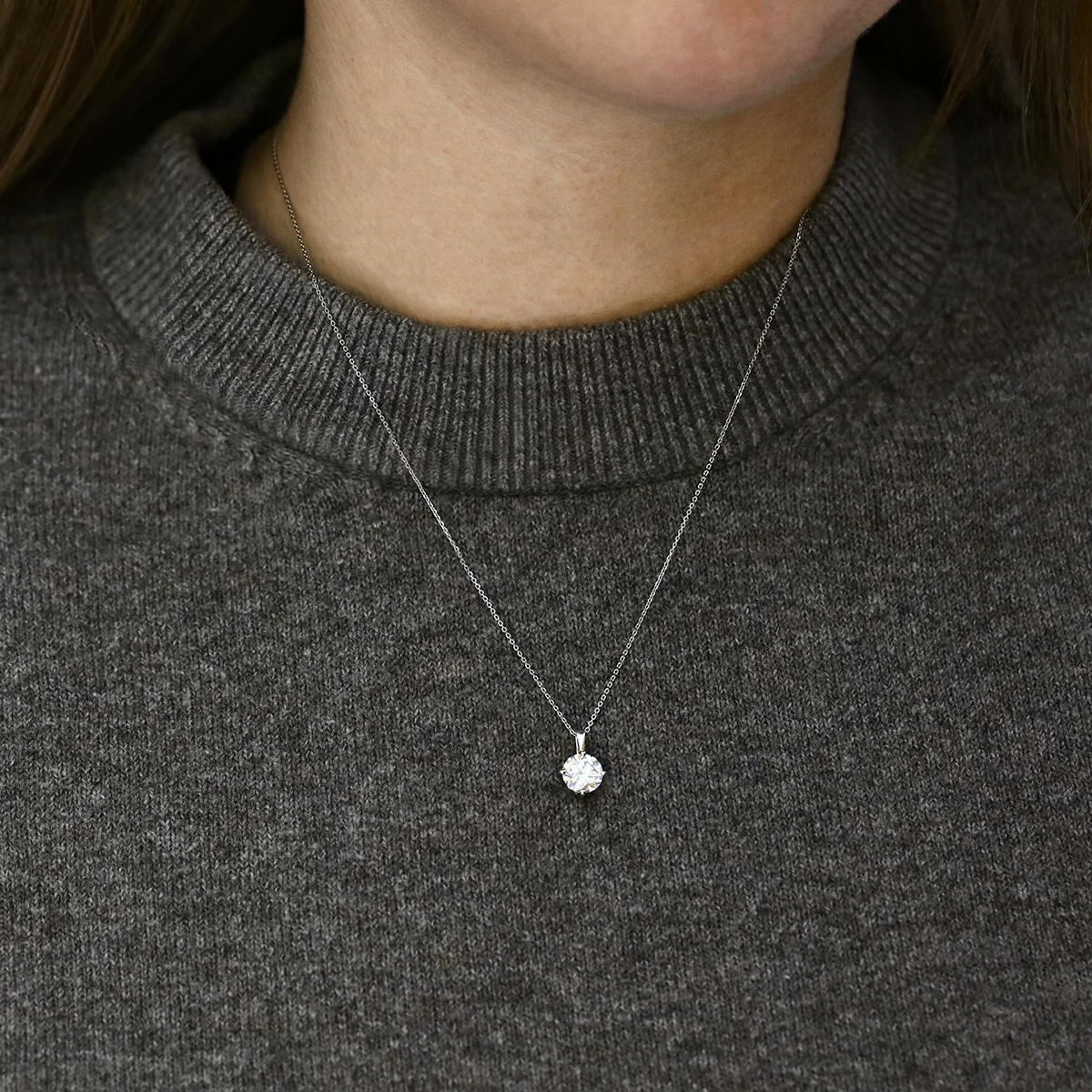 Everyday Diamonds 1.50ct Lab-Grown Solitaire Necklace | 9K White Gold - Image 4