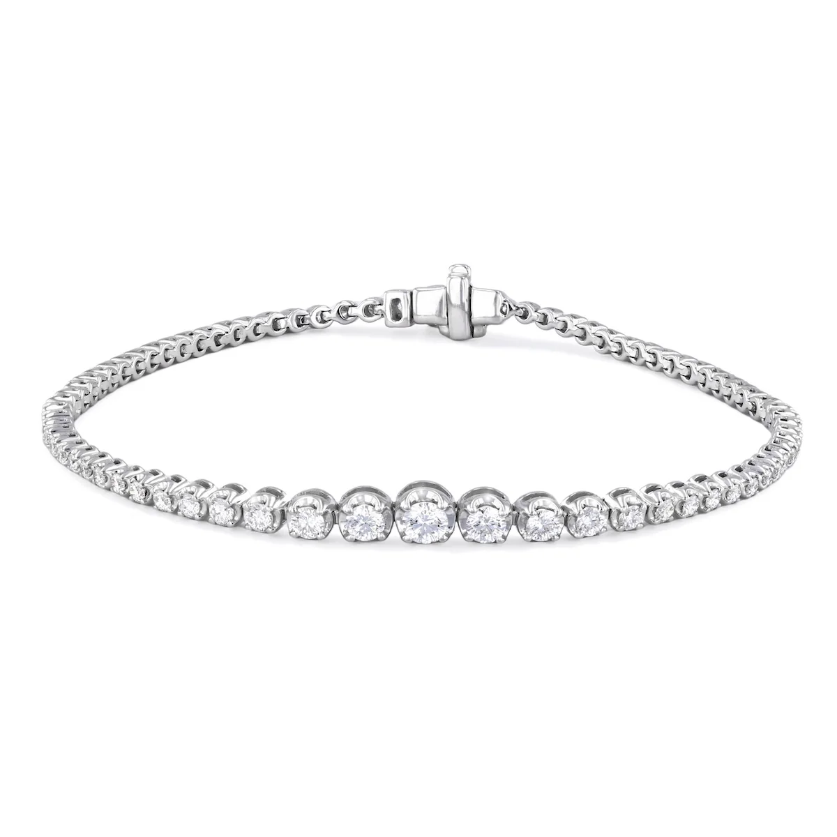 Everyday Diamonds 1.76ct Lab Grown Diamond Graduating Tennis Bracelet | 9K White Gold