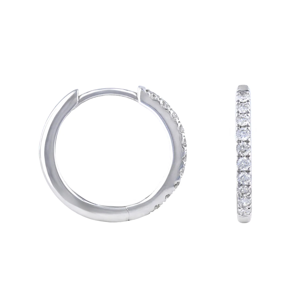 Everyday Diamonds 14.5mm Diamond Hoop Earrings | 9K White Gold - Image 4