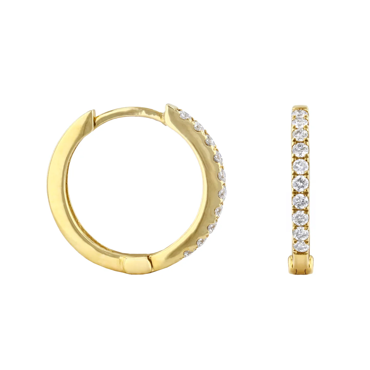 Everyday Diamonds 14.5mm Diamond Hoop Earrings | 9K Yellow Gold - Image 4