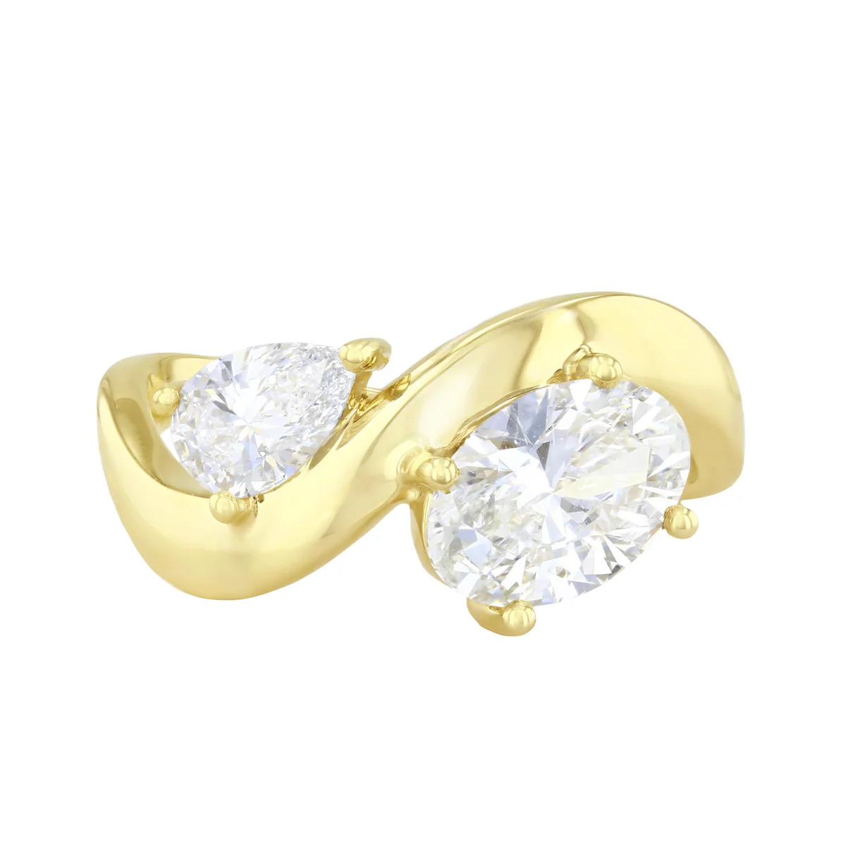 Everyday Diamonds 2.01ct Oval and Pear Cut Diamond Wave Dress Ring | 9K Yellow Gold - Image 2