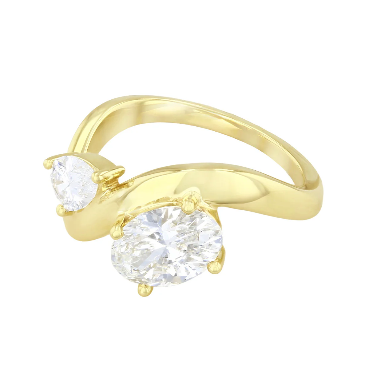 Everyday Diamonds 2.01ct Oval and Pear Cut Diamond Wave Dress Ring | 9K Yellow Gold - Image 3