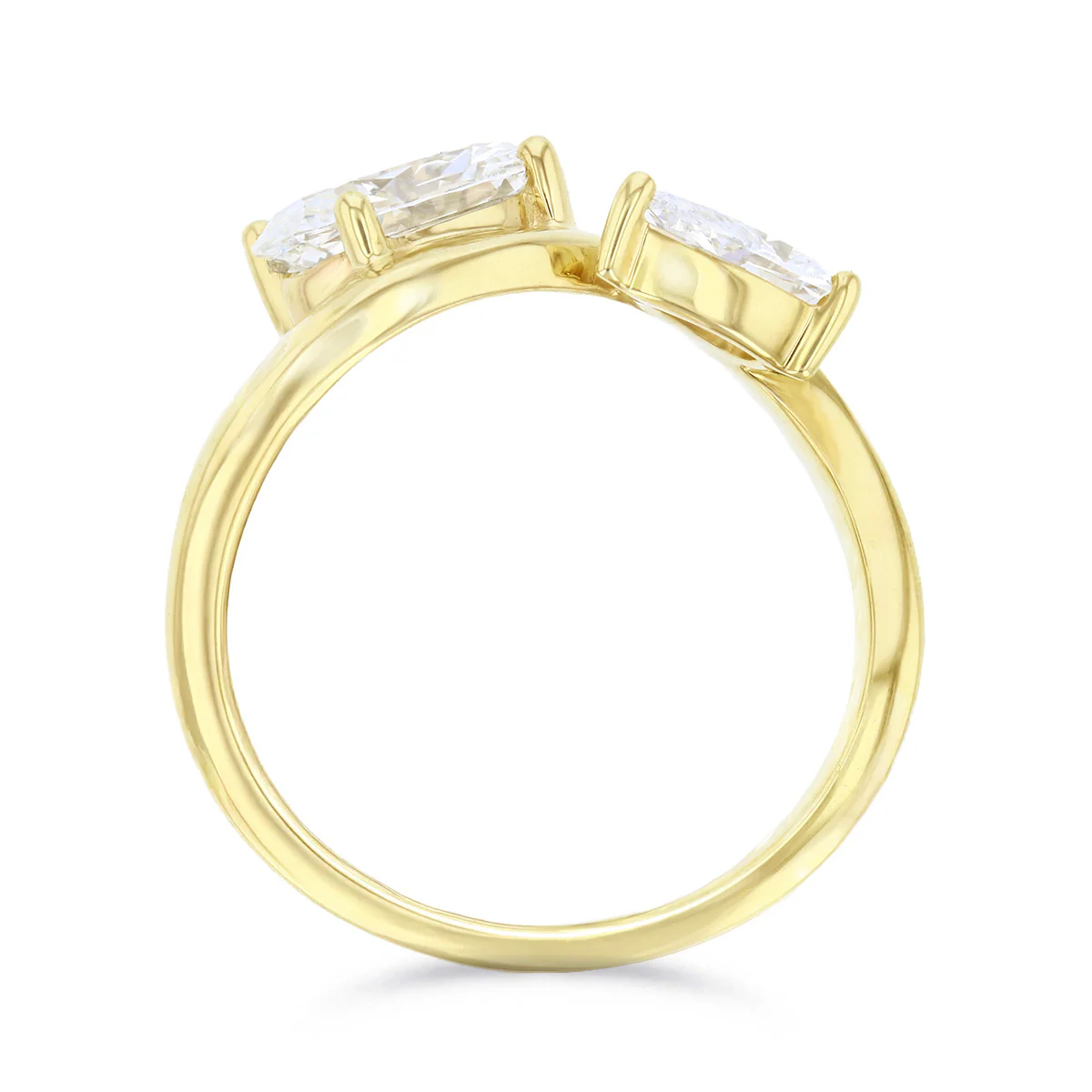 Everyday Diamonds 2.01ct Oval and Pear Cut Diamond Wave Dress Ring | 9K Yellow Gold - Image 5