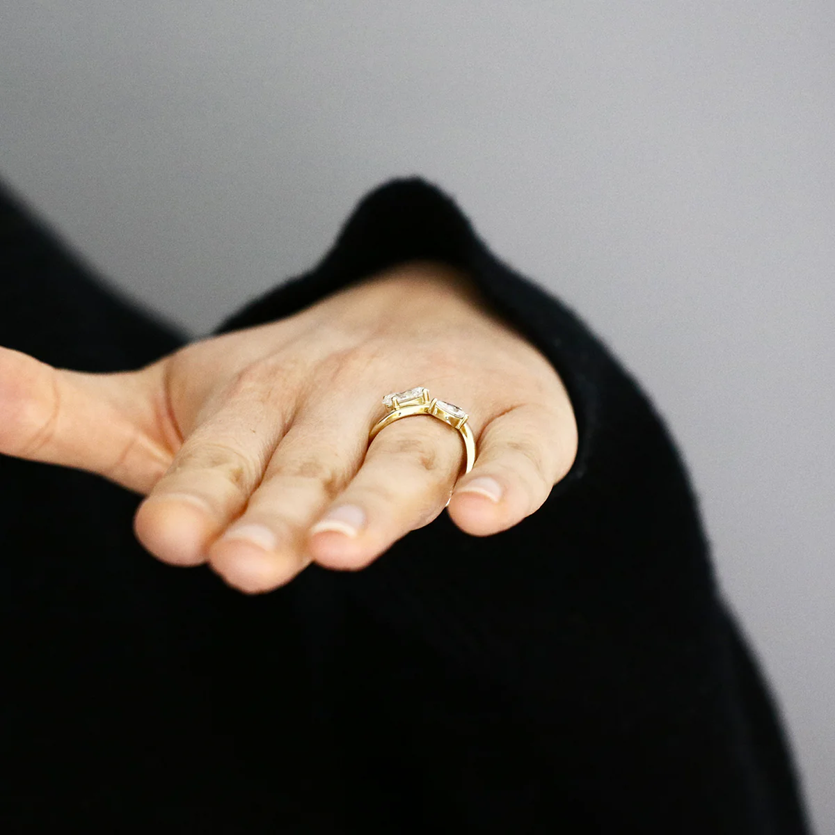 Everyday Diamonds 2.01ct Oval and Pear Cut Diamond Wave Dress Ring | 9K Yellow Gold - Image 8
