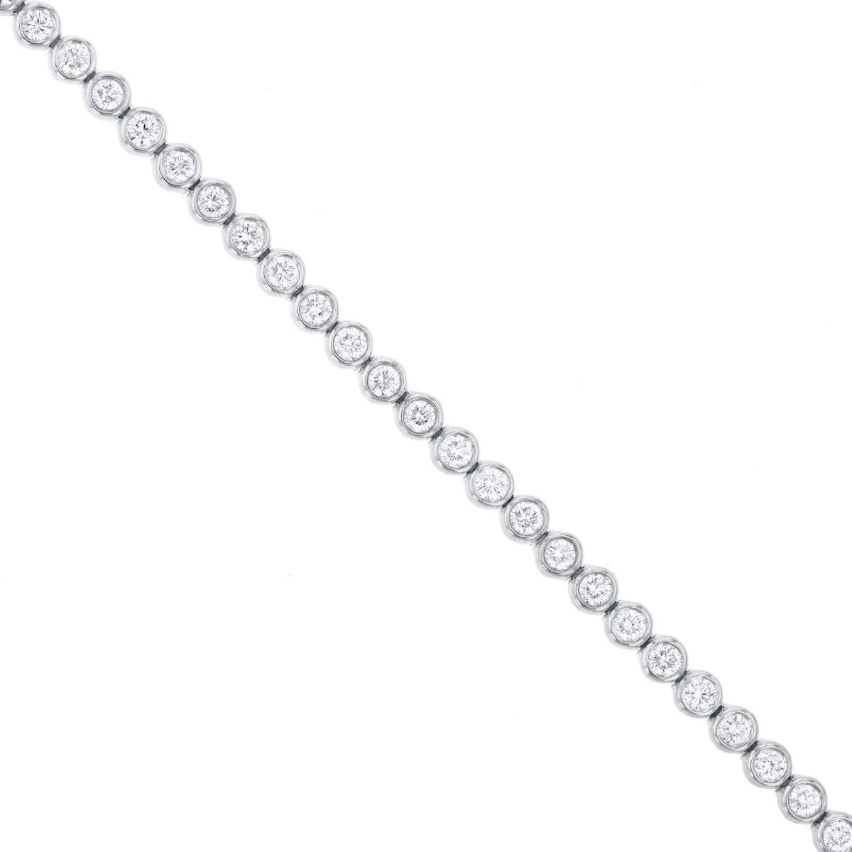 Everyday Diamonds 2.03ct Round Brilliant Lab Grown Bezel Set Tennis Bracelet | 9K White Gold - Image 2