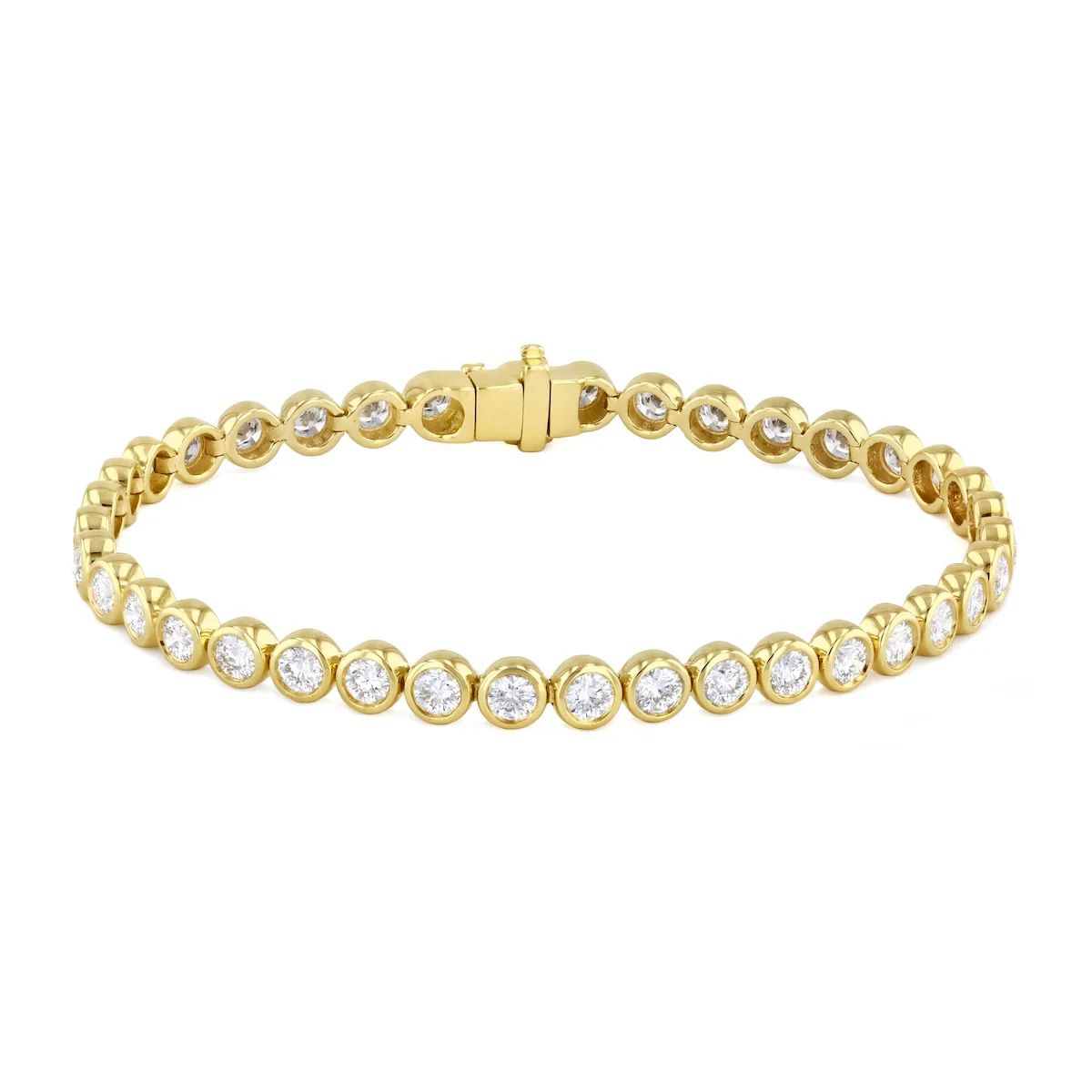 Everyday Diamonds 5.02ct Round Brilliant Cut Lab Grown Diamond Tennis Bracelet | 9K Yellow Gold
