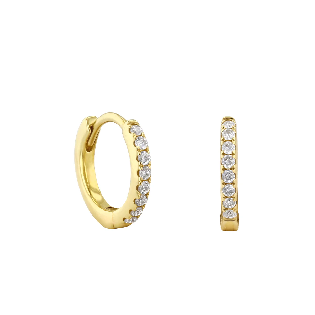 Everyday Diamonds 9.8mm Diamond Hoop Earrings | 9K Yellow Gold