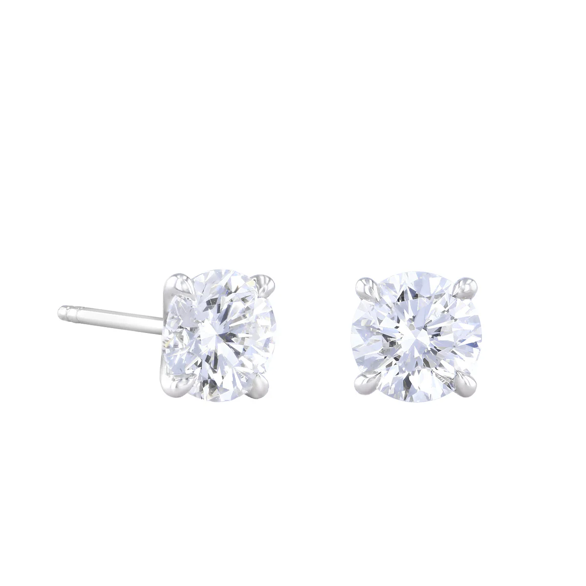 Everyday Diamonds Brilliant Cut Lab Grown Diamond Stud Earrings | 18K White Gold