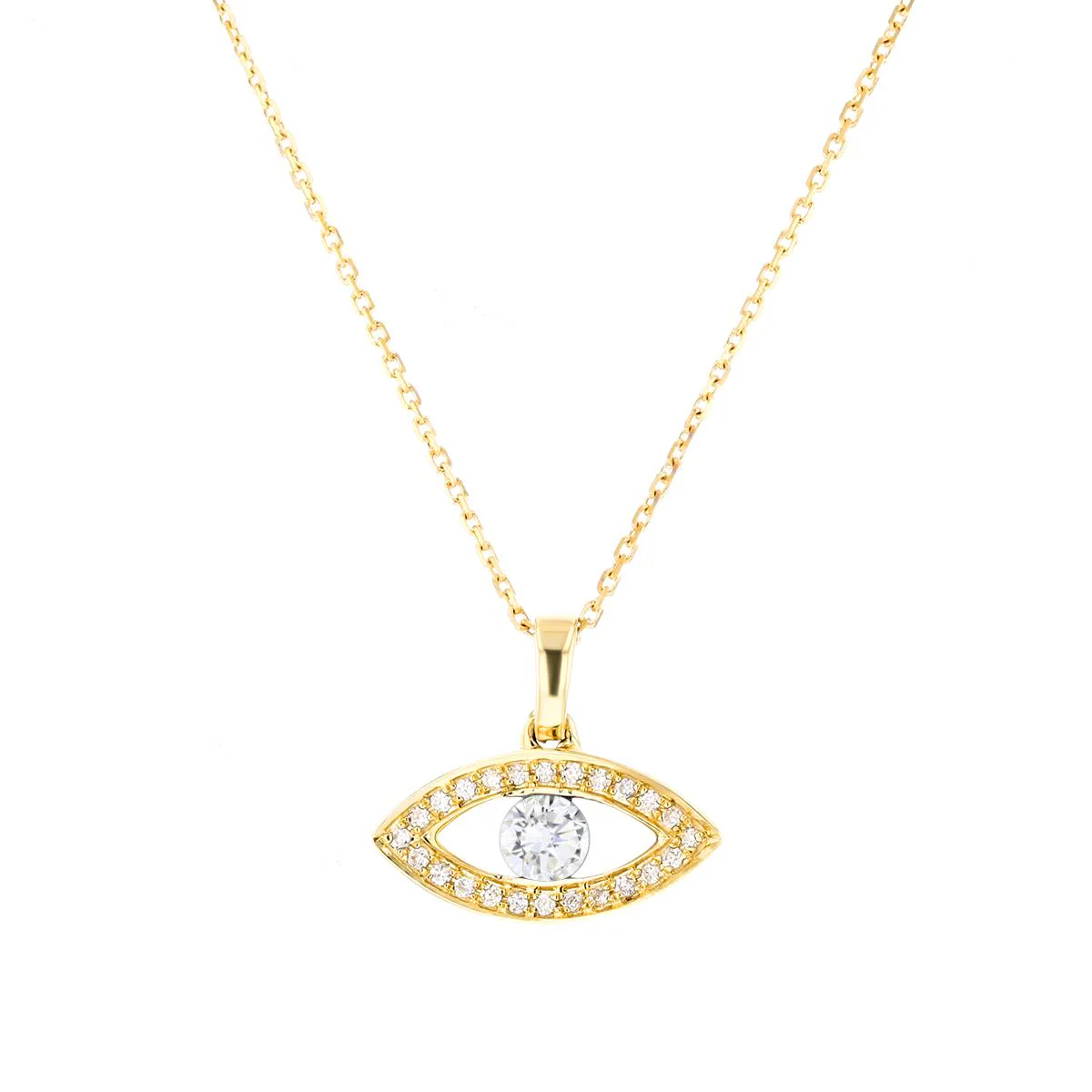 Everyday Diamonds Collection Diamond Evil Eye Pendant | 9K Yellow Gold - Image 3