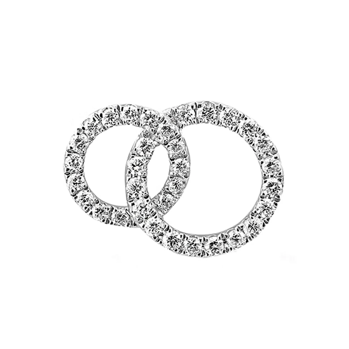 Everyday Diamonds Collection Double Circle Earrings | 18K White Gold - Image 4