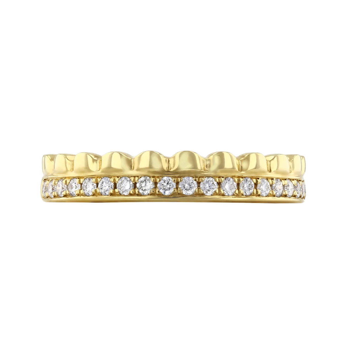 Everyday Diamonds Collection Double Row 0.23ct Diamond & Bead Ring | 18K Yellow Gold - Image 2