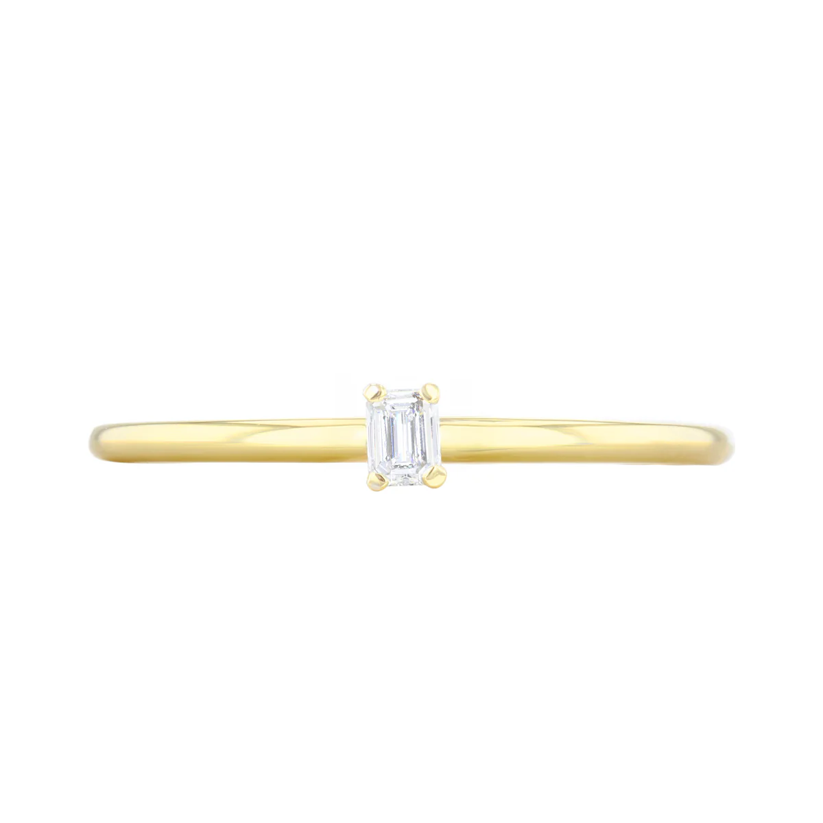 Everyday Diamonds Collection Emerald Cut Diamond Plain Stacking Ring | 9K Yellow Gold - Image 2