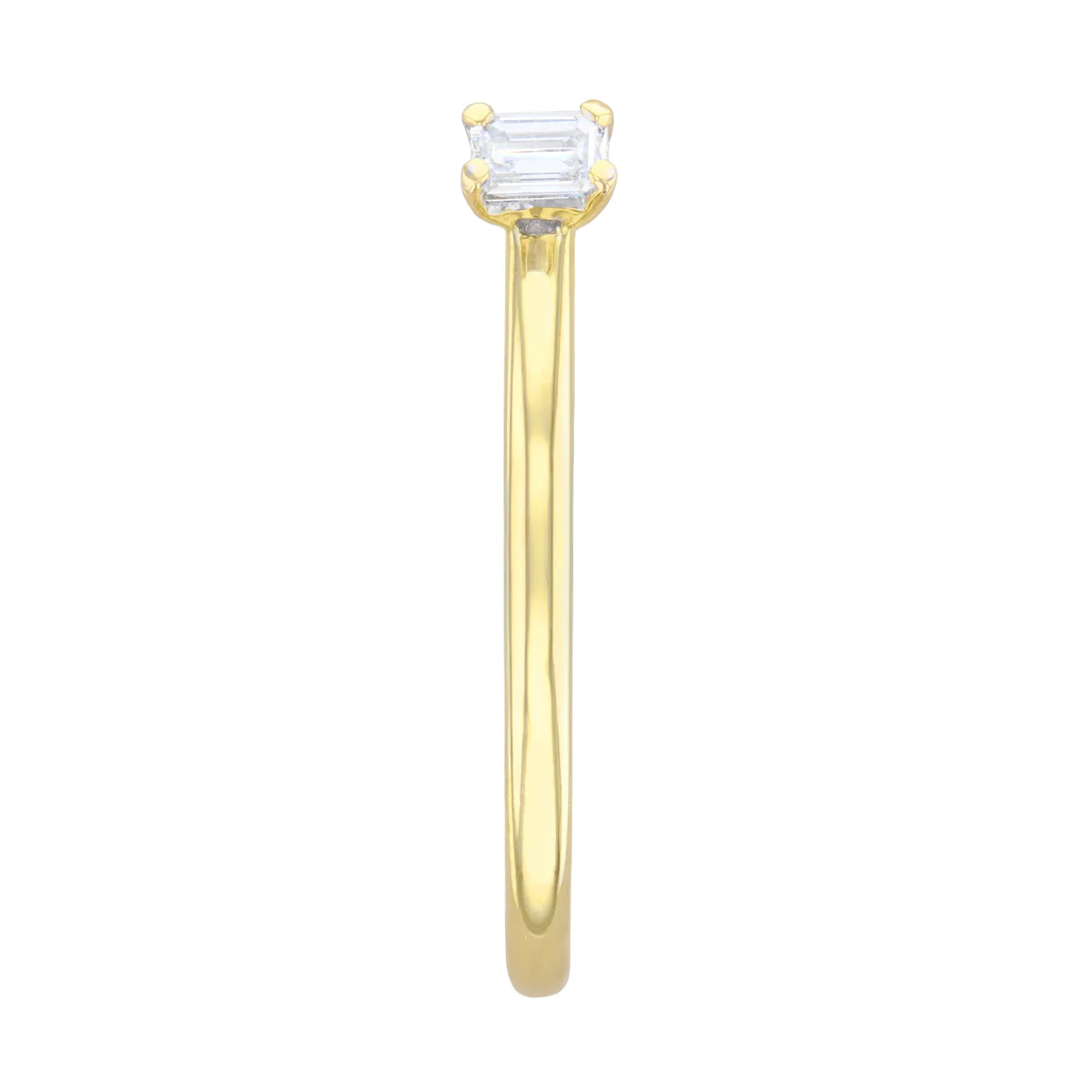 Everyday Diamonds Collection Emerald Cut Diamond Plain Stacking Ring | 9K Yellow Gold - Image 3