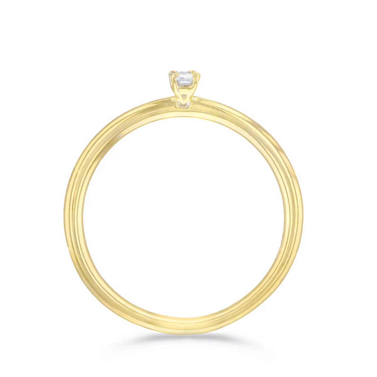 Everyday Diamonds Collection Emerald Cut Diamond Plain Stacking Ring | 9K Yellow Gold - Image 4