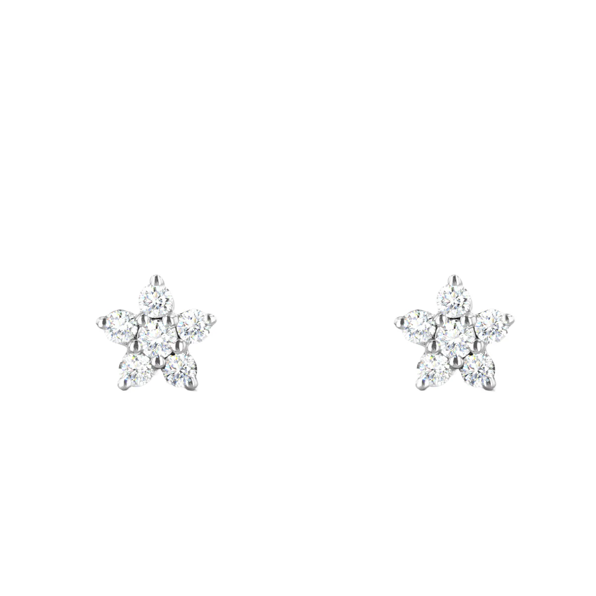 Everyday Diamonds Collection Lab-Grown Snowflake Cluster Diamond Earrings | 9K White Gold - Image 2