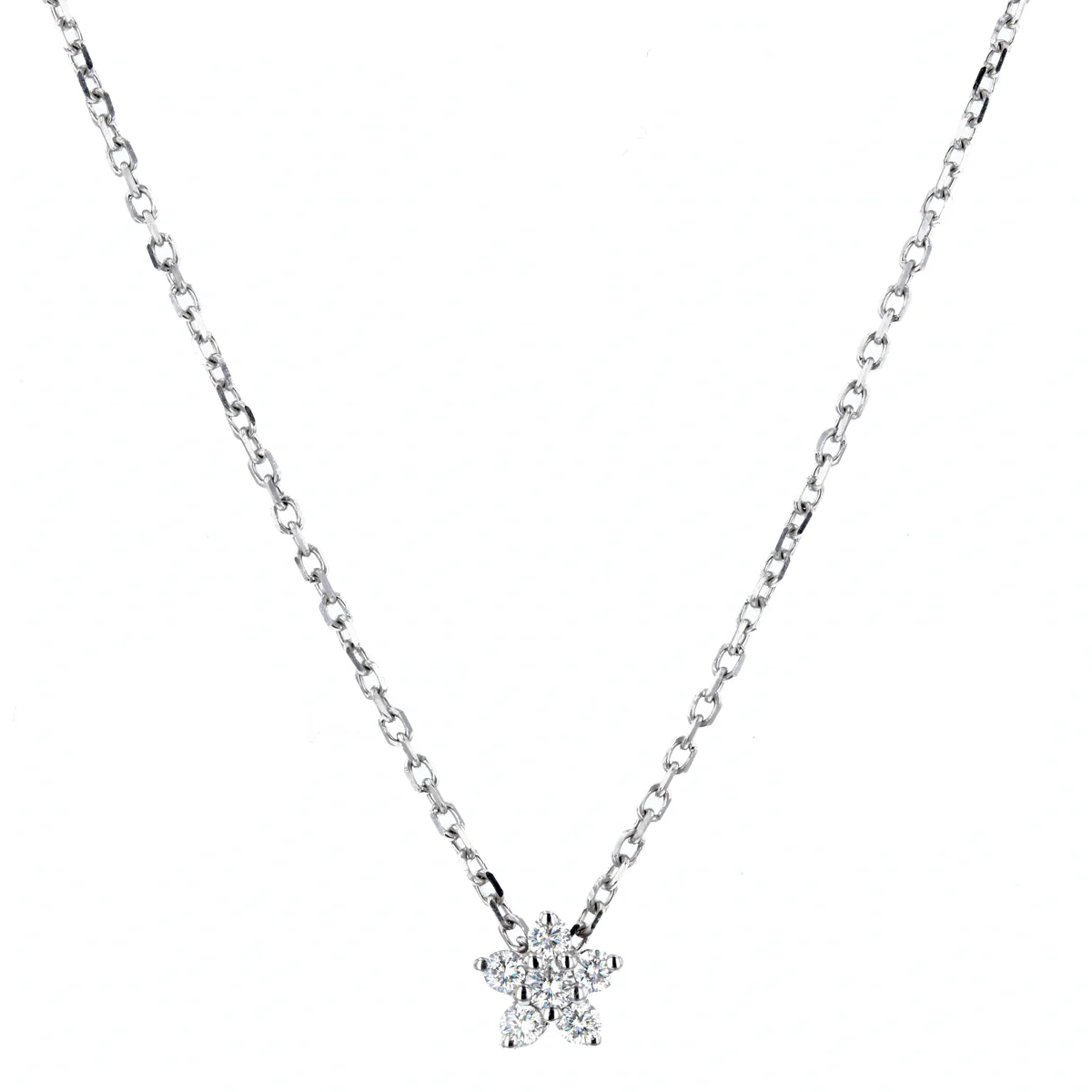 Everyday Diamonds Collection Lab-Grown Snowflake Cluster Pendant | 9K White gold