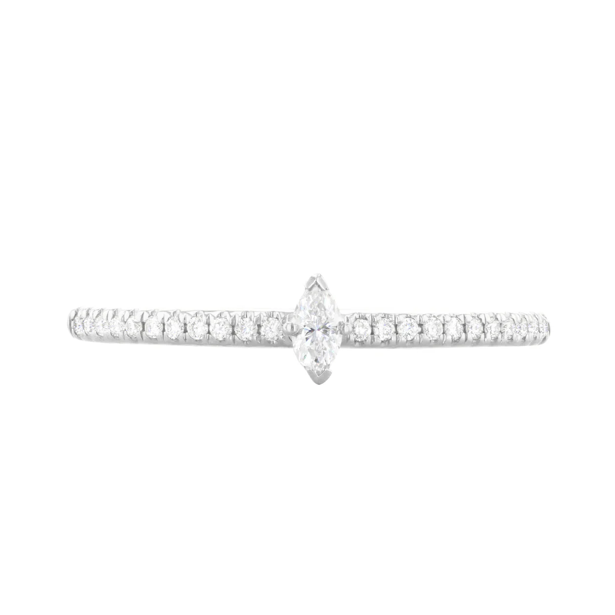 Everyday Diamonds Collection Marquise Shaped Diamond Stacking Ring | 9K White Gold - Image 2